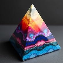 colorful pyramid made with epoxy resin