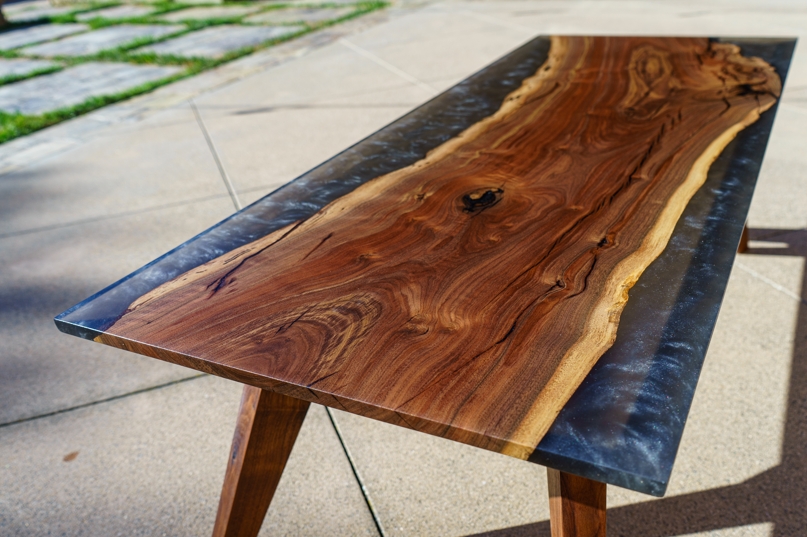 Epoxy Resin Table made with walnut and epoxy resin