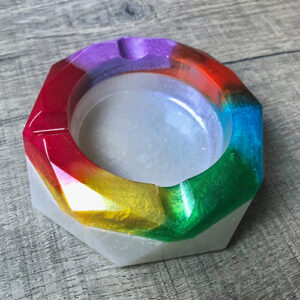 rainbow color epoxy resin ashtray