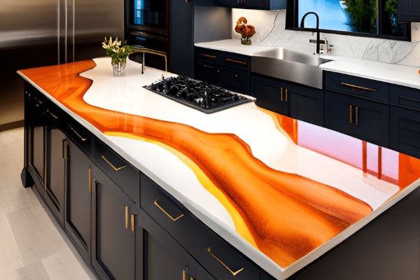Bold and Geometric Designed epoxy countertop