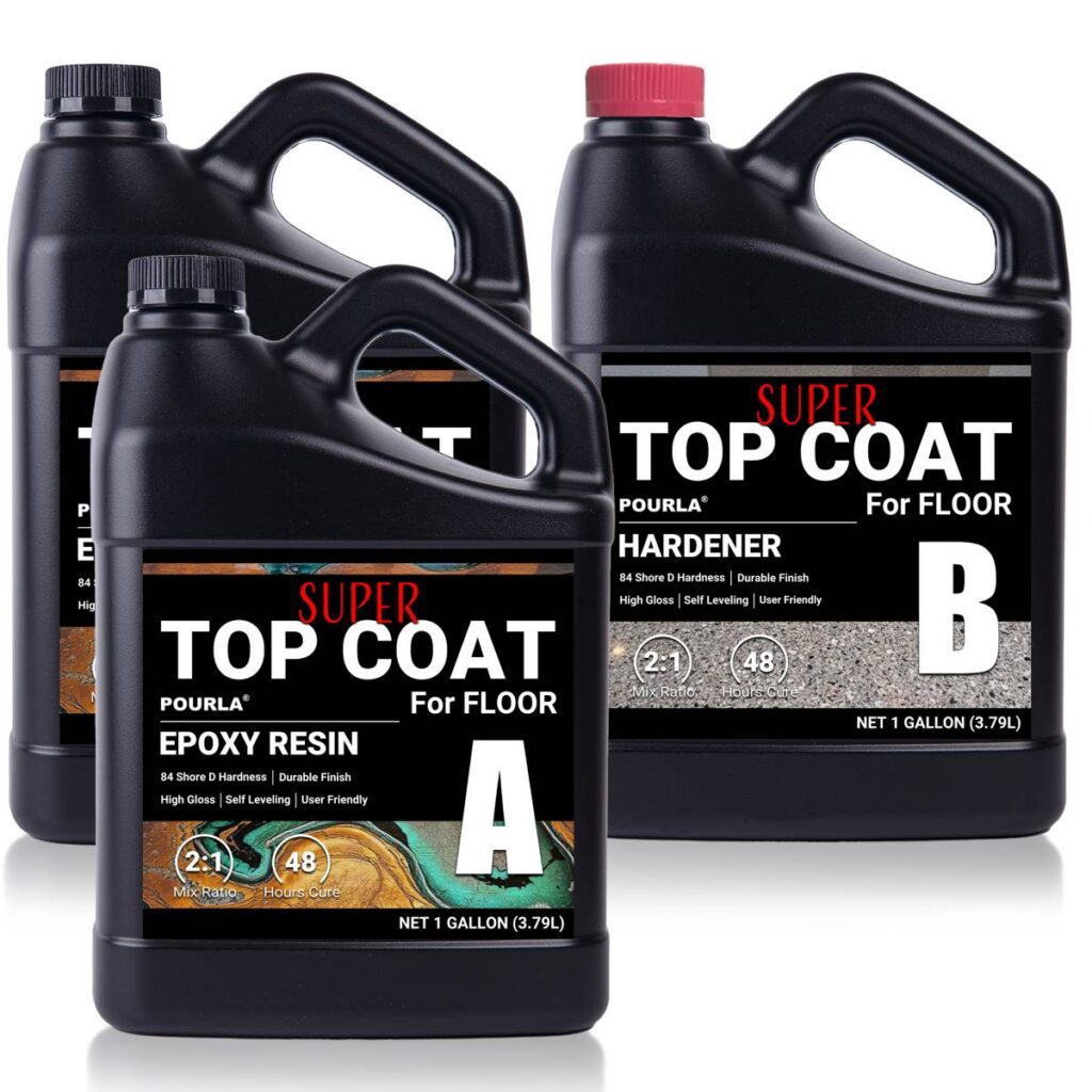 pourla 3 gallon super top coat for epoxy flooring