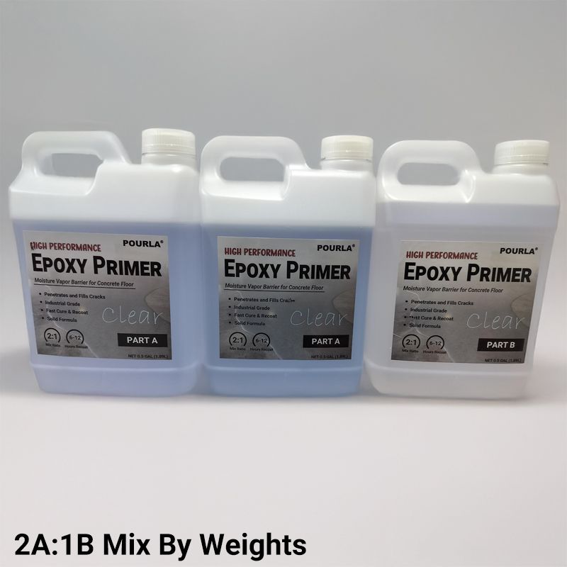 pourla epoxy primer for floor moisture barrier concrete flooring 1.5 gallon kit